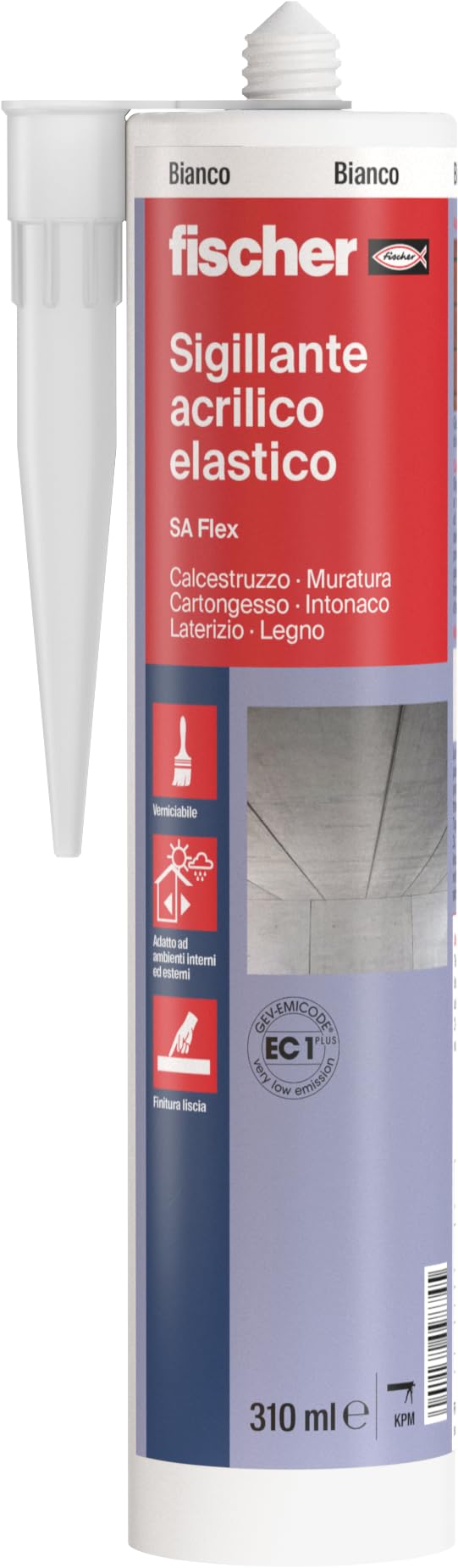 Fischer SA Flex Bianco Sigillante Acrilico 310 ml Verniciabile
