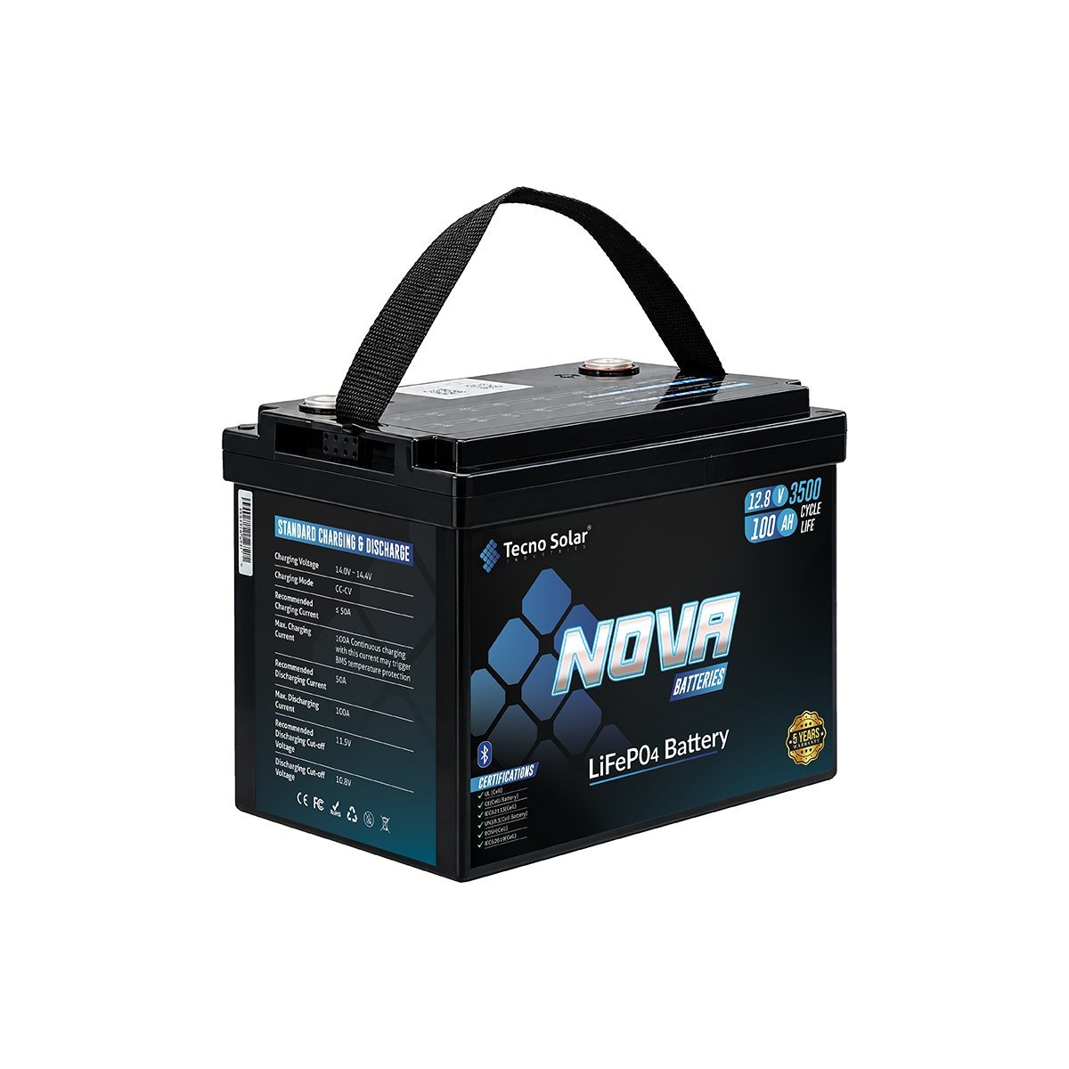 Nova 1.2 batteria litio LiFePO4 12,8V 100Ah 1,28kWh