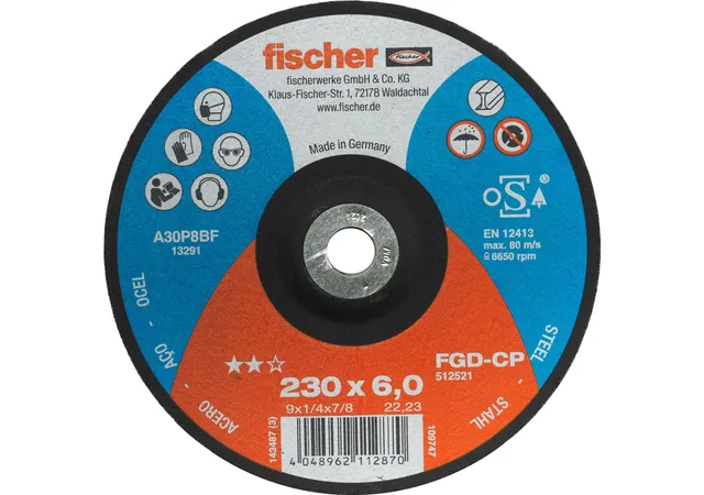 Fischer Solar FGD-CP disco abrasivo 230x6,0 mm acciaio