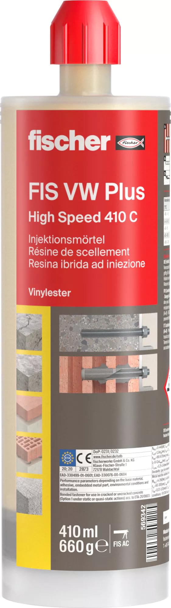 Fischer FIS VW Plus 410C ancorante chimico 410 ml strutturale