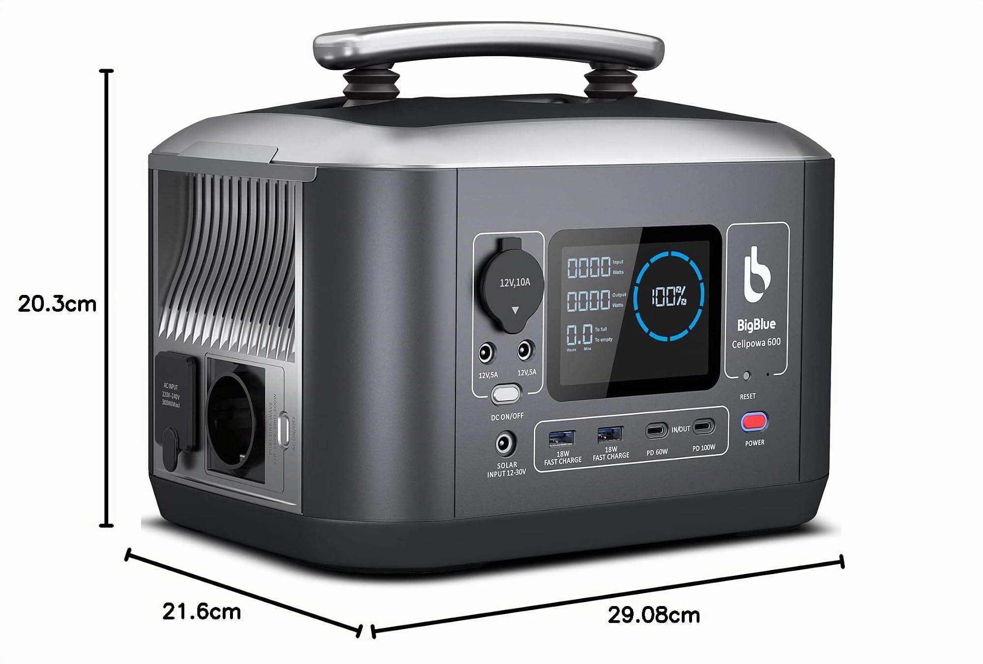 BigBlue CP600 centrale elettrica portatile 537,6Wh 600W LiFePO4
