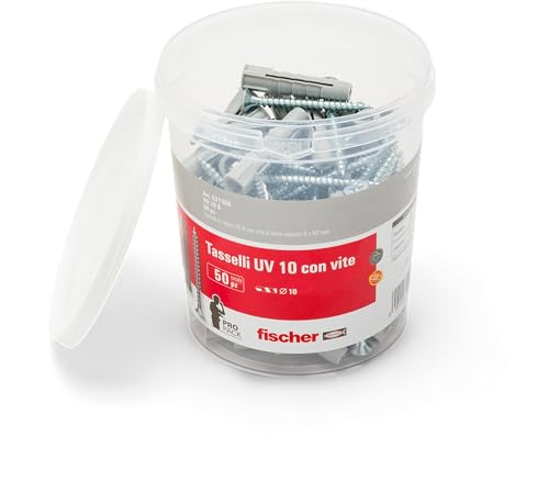 Fischer UV 10 S tasselli con vite 50 pz 10x50 per mattoni