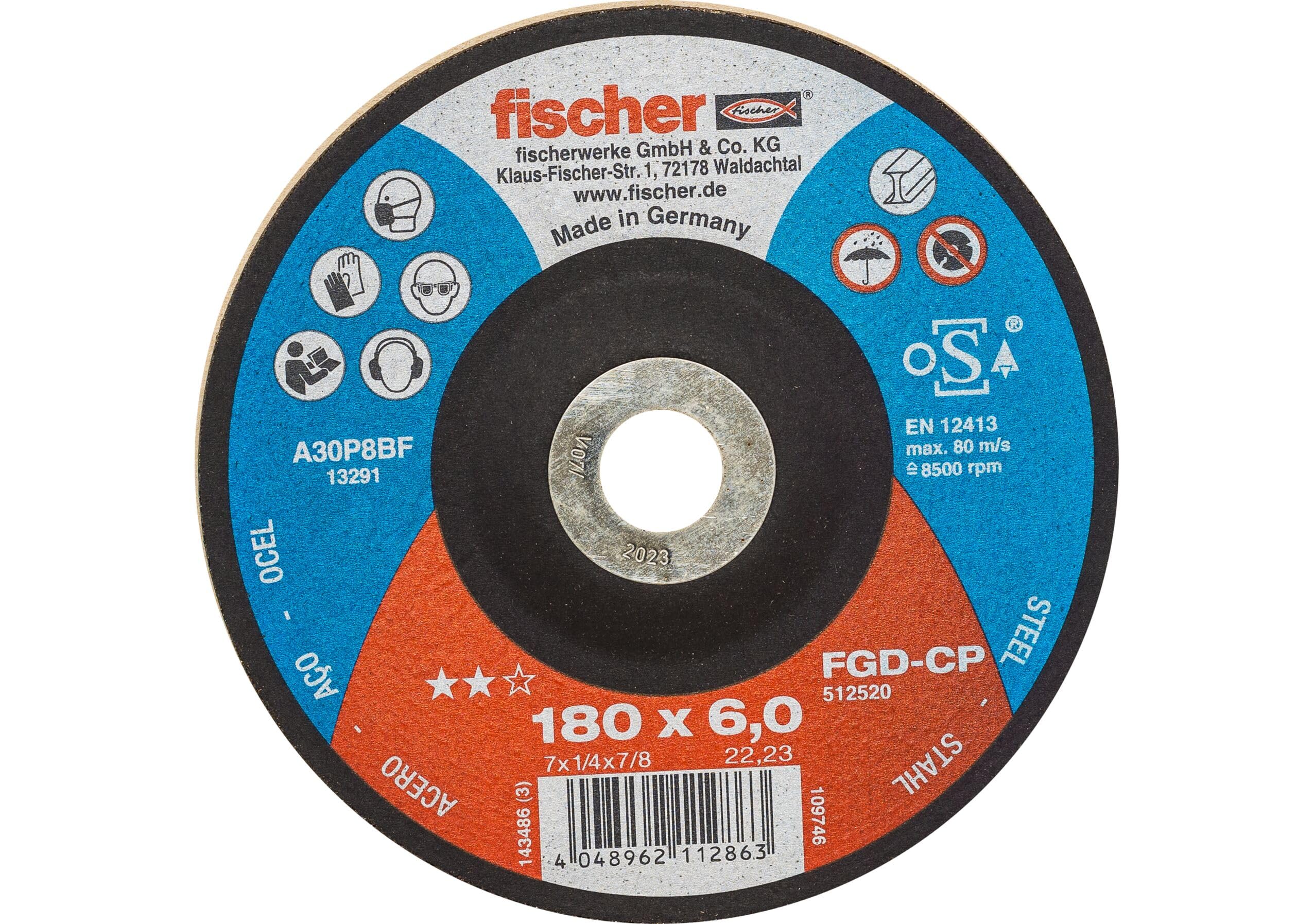 Fischer Solar FGD-CP 115x6,0 Disco Abrasivo per Acciaio 1 pz
