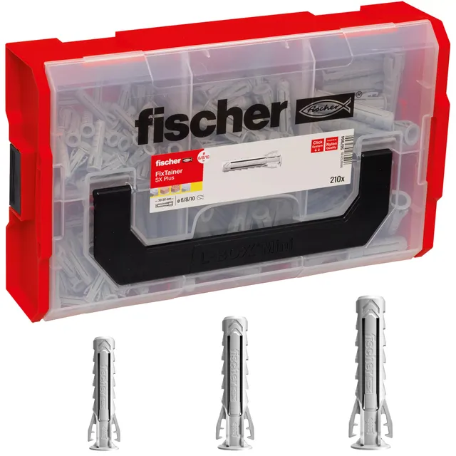Fischer FIXtainer SX Plus tasselli 210 pezzi muro pieno forato