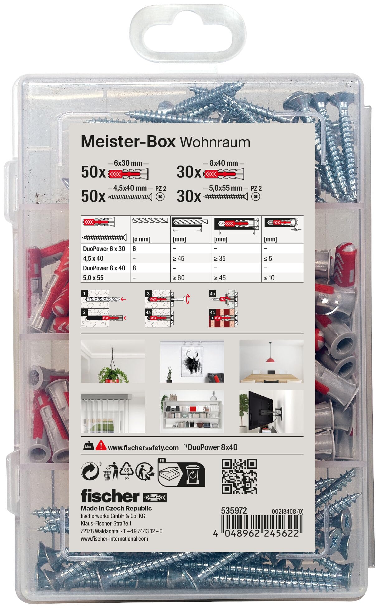 Fischer Solar Duopower Tasselli con Viti 535972 Kit Fissaggio