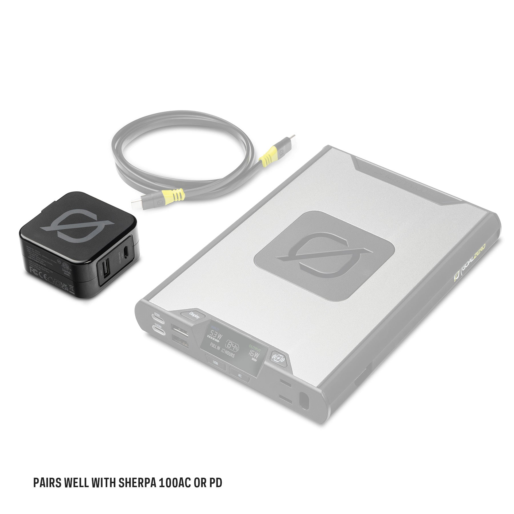 GoalZero 65W caricatore USB-C PD rapido Sherpa laptop