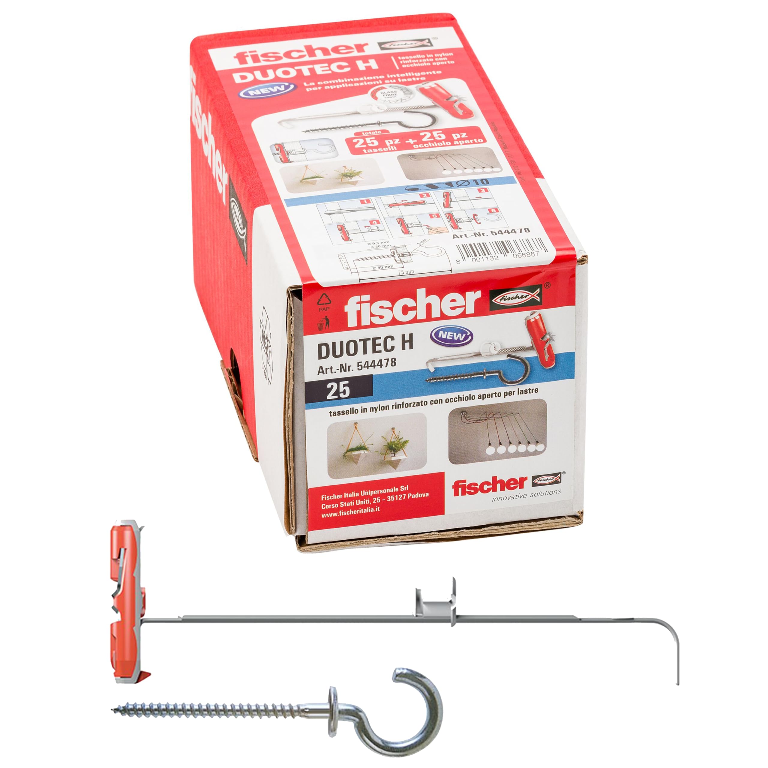 Fischer DuoTec 10 S Tasselli con Vite 25 Pz Pesanti
