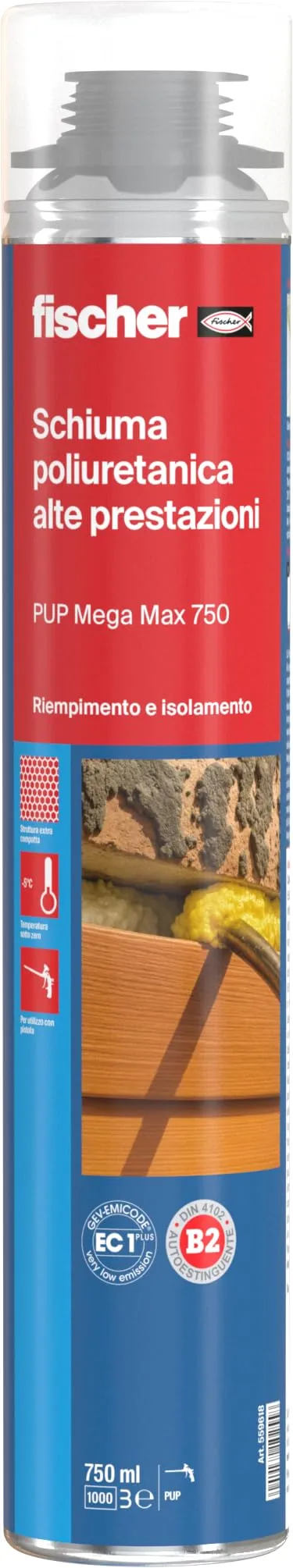 Fischer PUP Mega Max 750 schiuma poliuretanica 750 ml