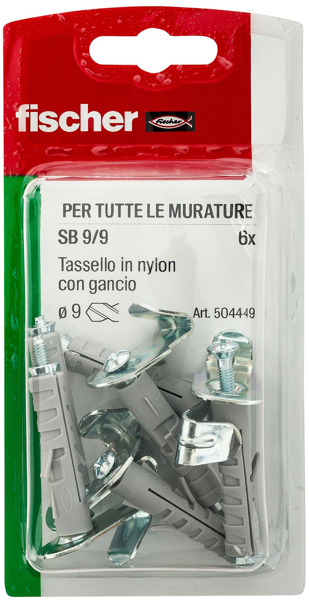 Fischer SB 9 tasselli occhiolo chiuso 20 pezzi cemento