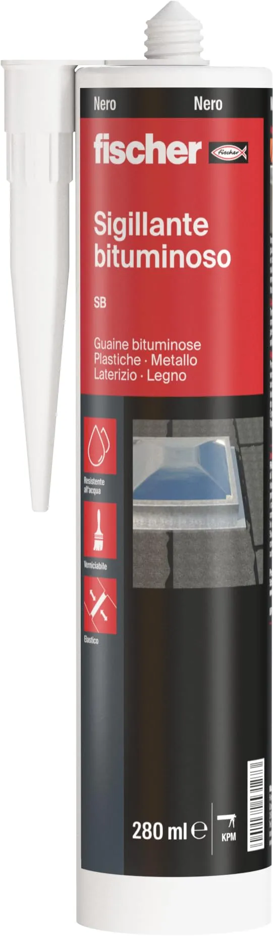 Fischer SB sigillante bituminoso nero 280 ml tetti