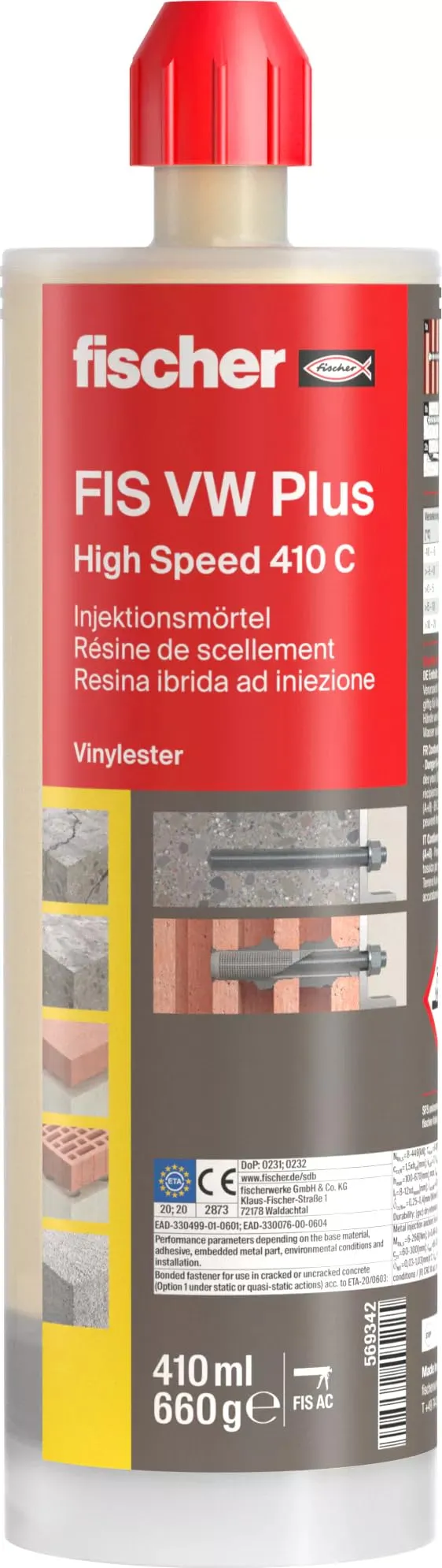 Fischer FIS VW Plus 410C ancorante chimico 410 ml strutturale