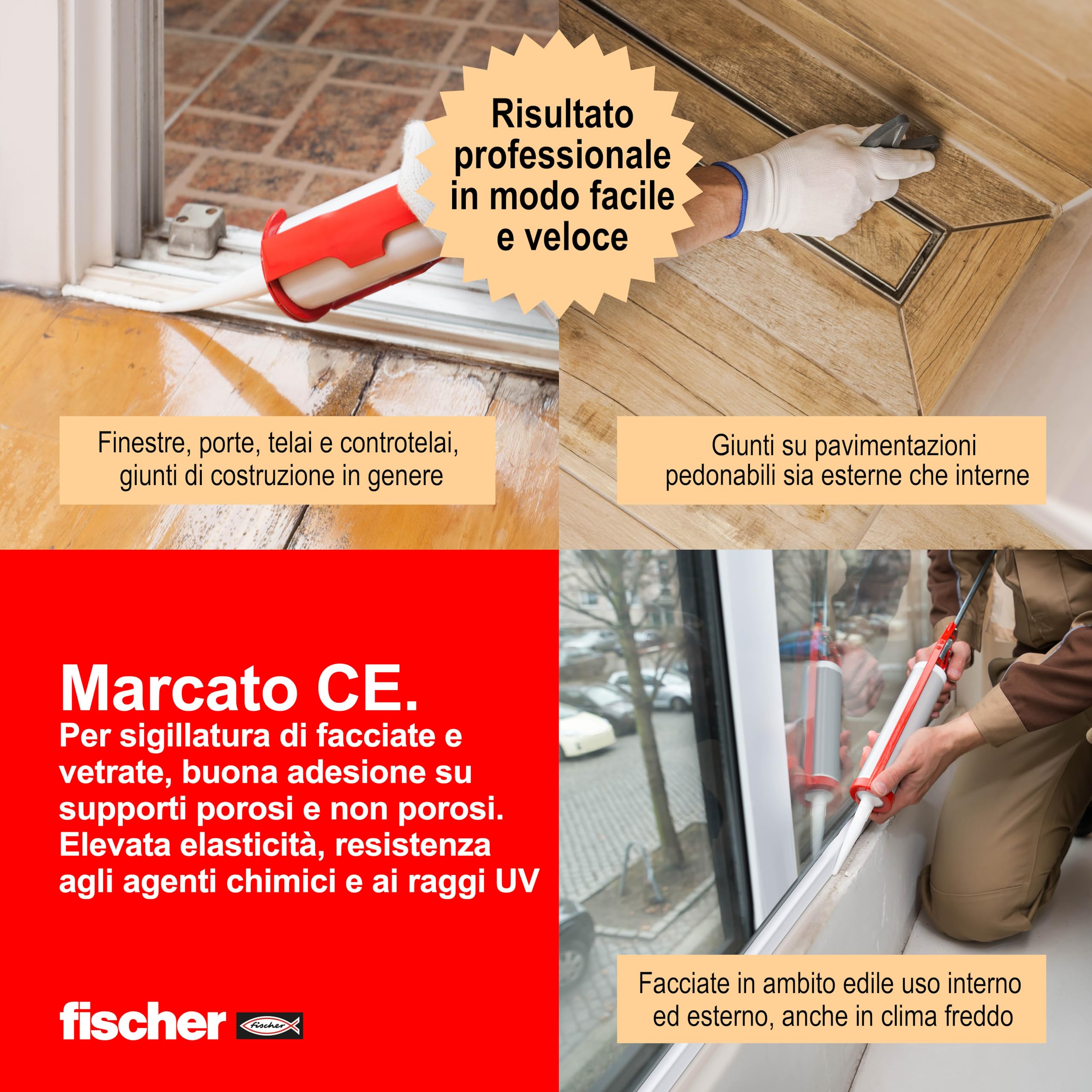 Fischer SNF silicone neutro serramenti alluminio