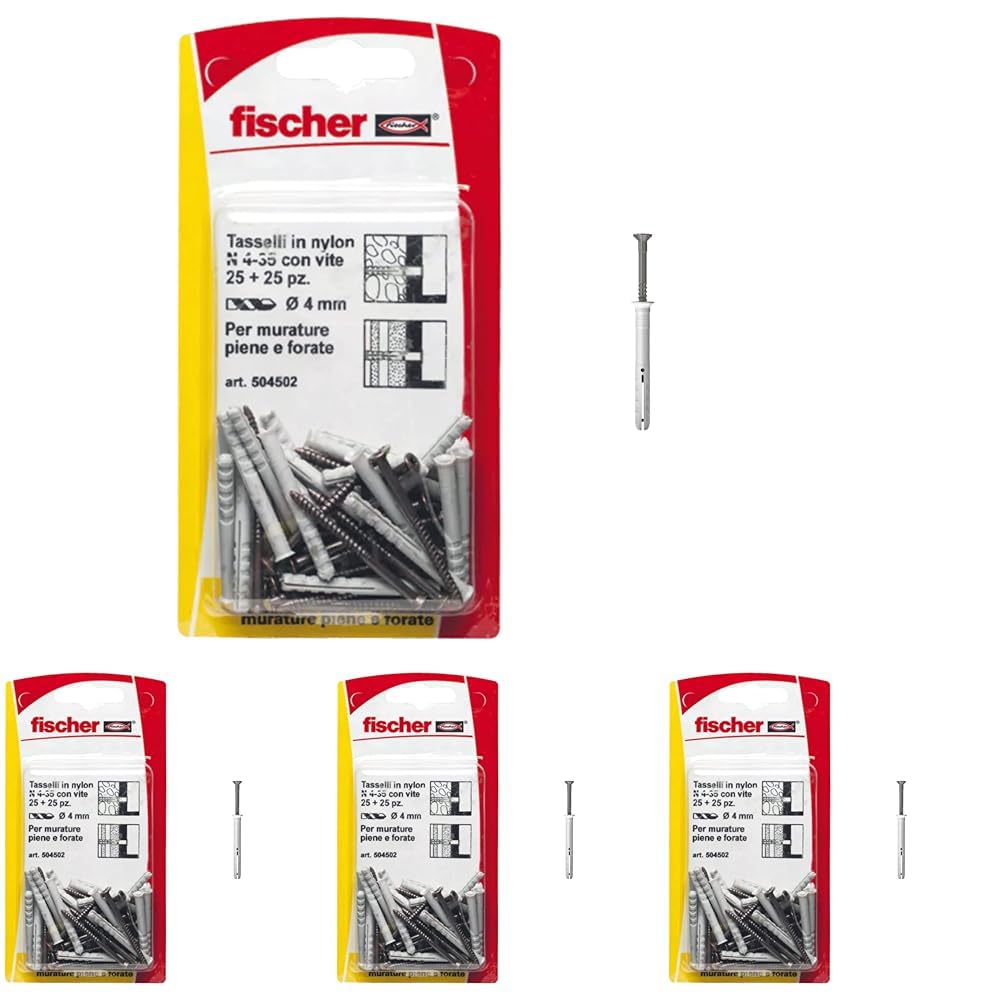 Fischer N 4x35 mm tasselli battiscopa 25 pezzi percussione