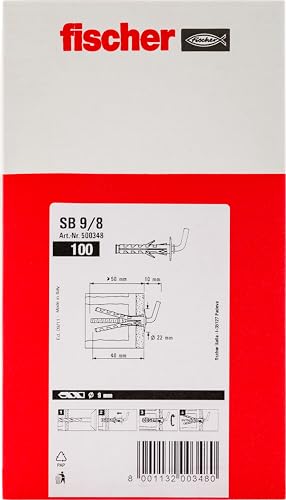 Fischer Solar SB 9 Tasselli con Gancio Corto 9x40 mm