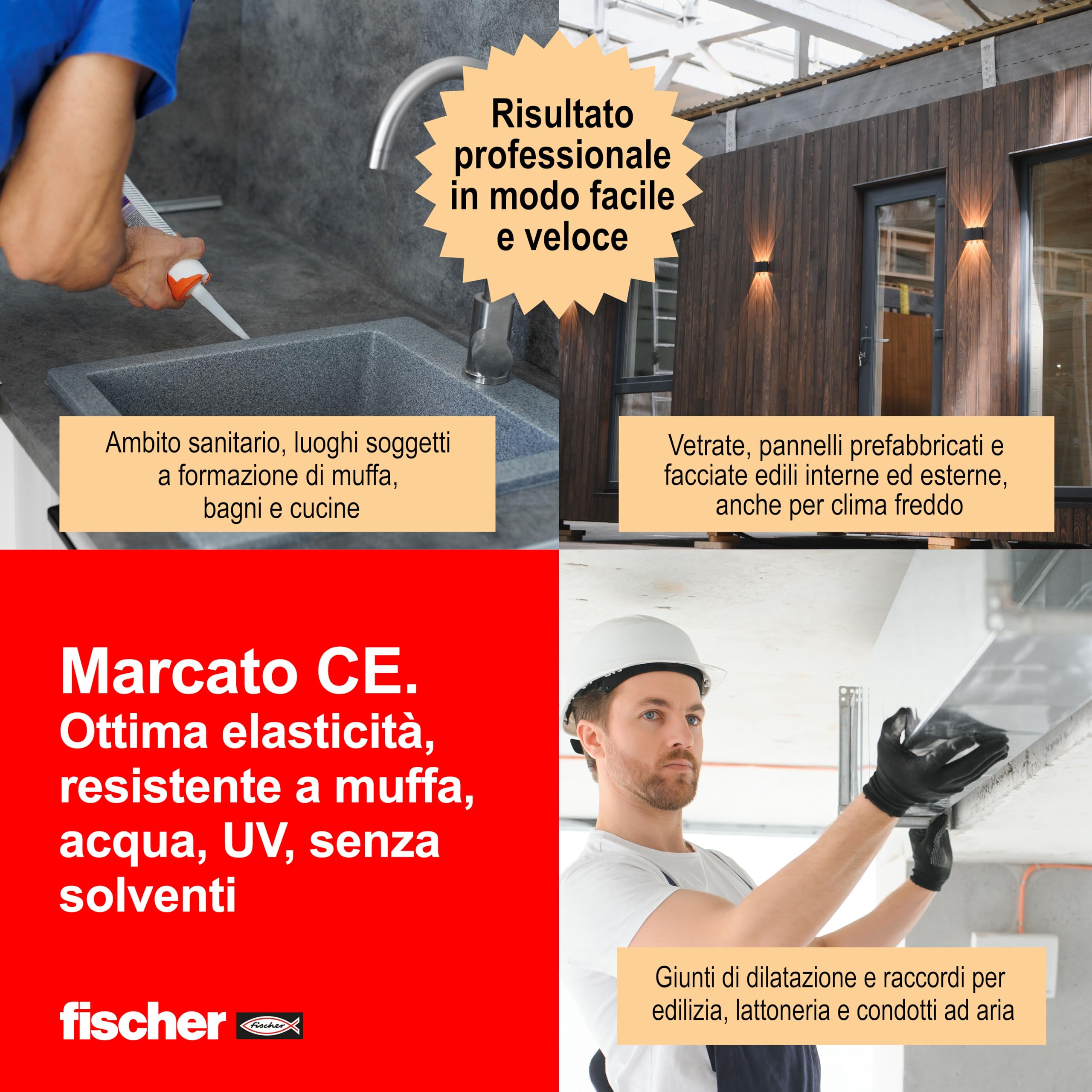 Fischer SBM 310 silicone sigillante bianco 310 ml