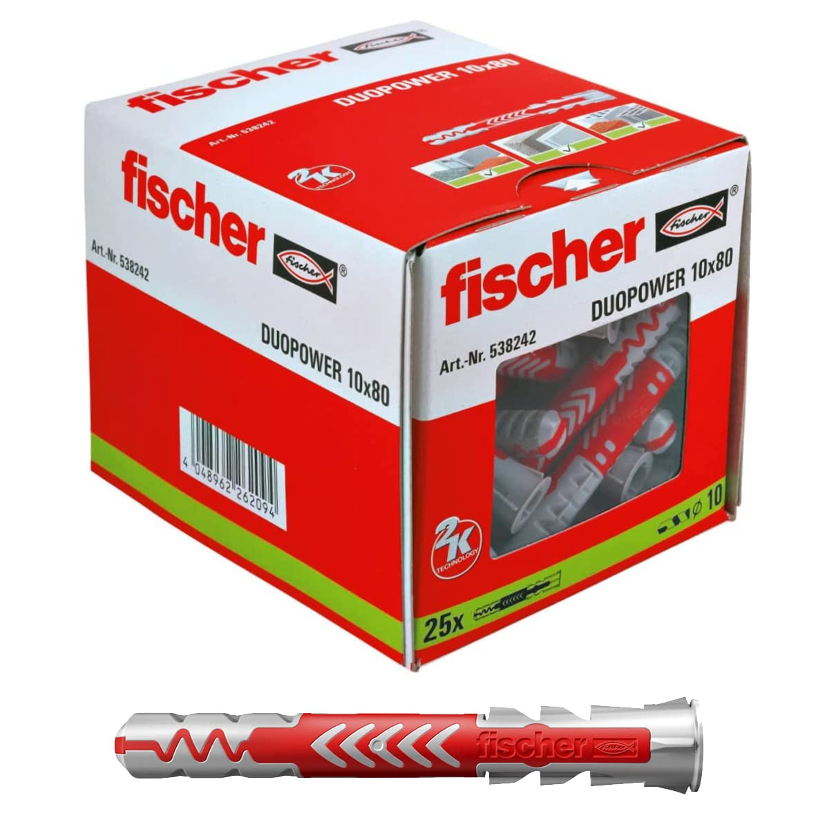 Fischer DuoPower 8x65 tasselli universali con vite 25 pezzi