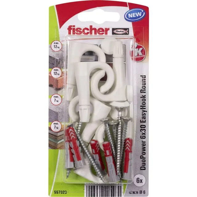 Fischer EasyHook Round Ganci Tondi 6 Pezzi con Tasselli