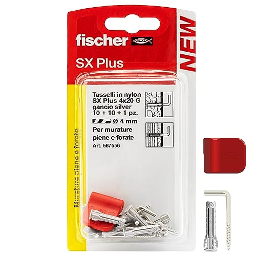 fischer 567556 Ganci Appendiquadri Silver 10 Pezzi