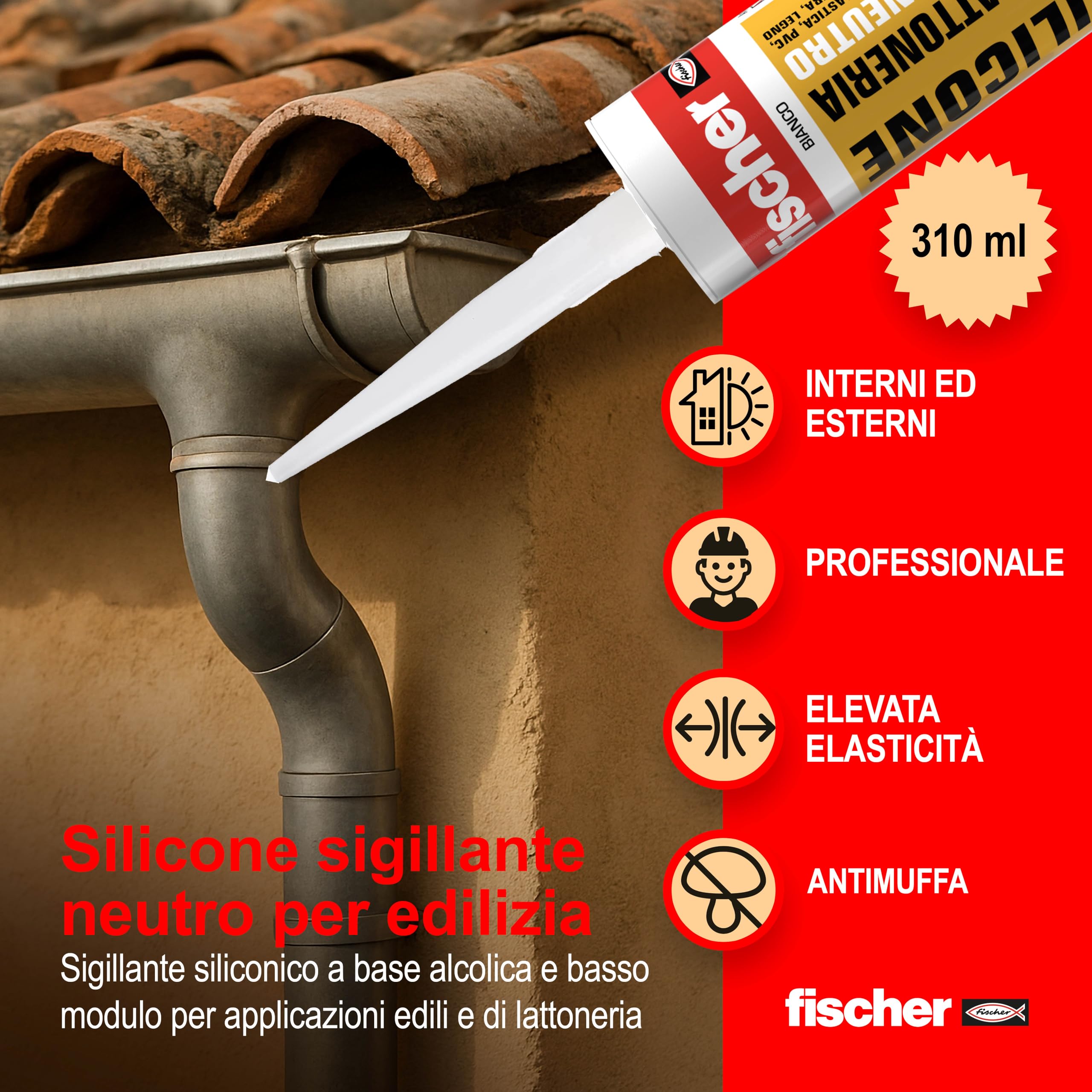 Fischer SBM 310 silicone sigillante bianco 310 ml