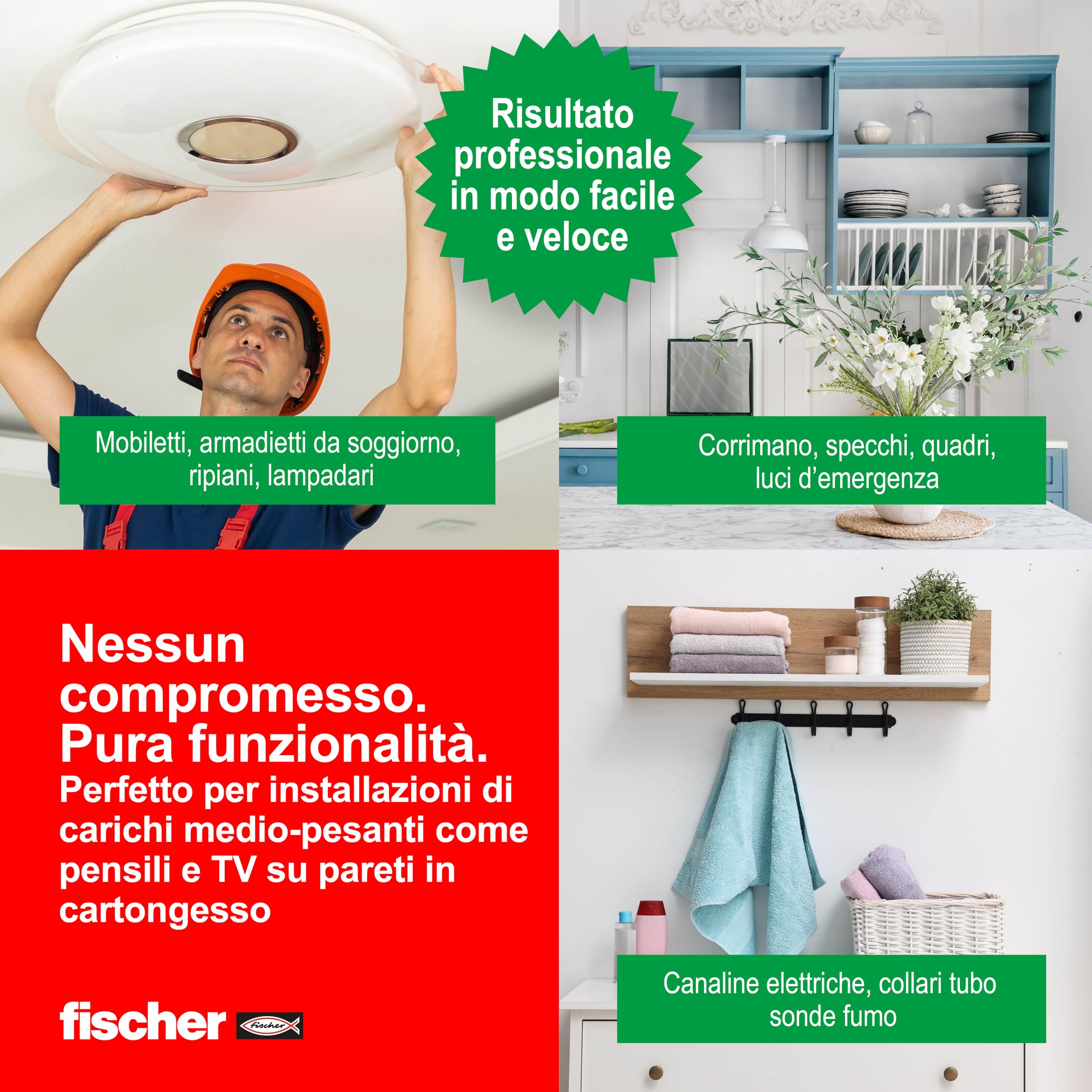 Fischer DuoTec 10 tasselli cartongesso con vite 10 pz