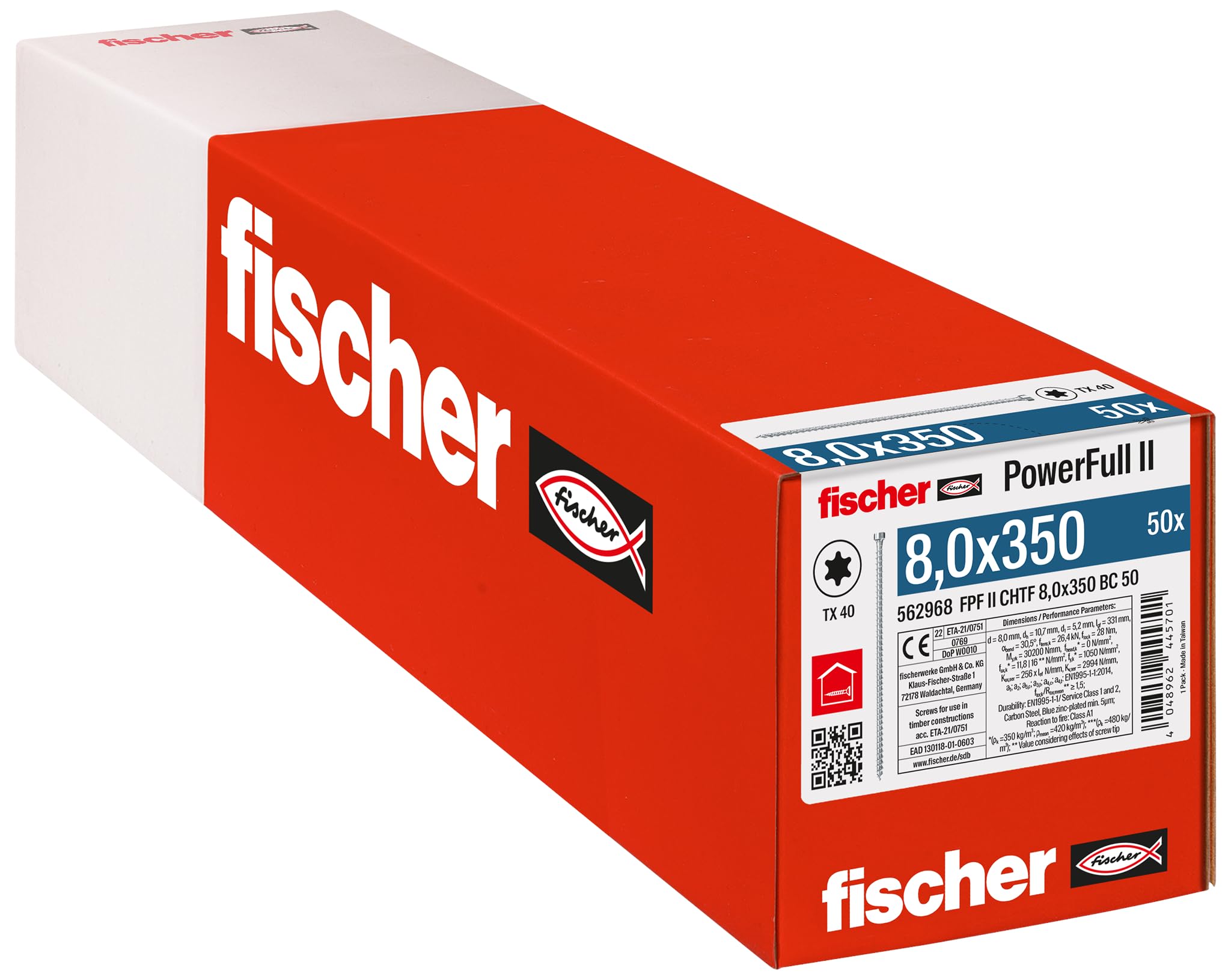 Fischer PowerFull II CHTF viti legno 6,0x100 100 pz Torx