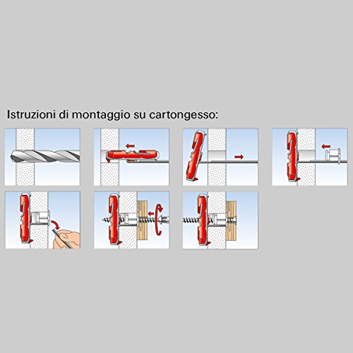 Fischer DuoTec 10 tassello cartongesso basculante 10 mm con vite