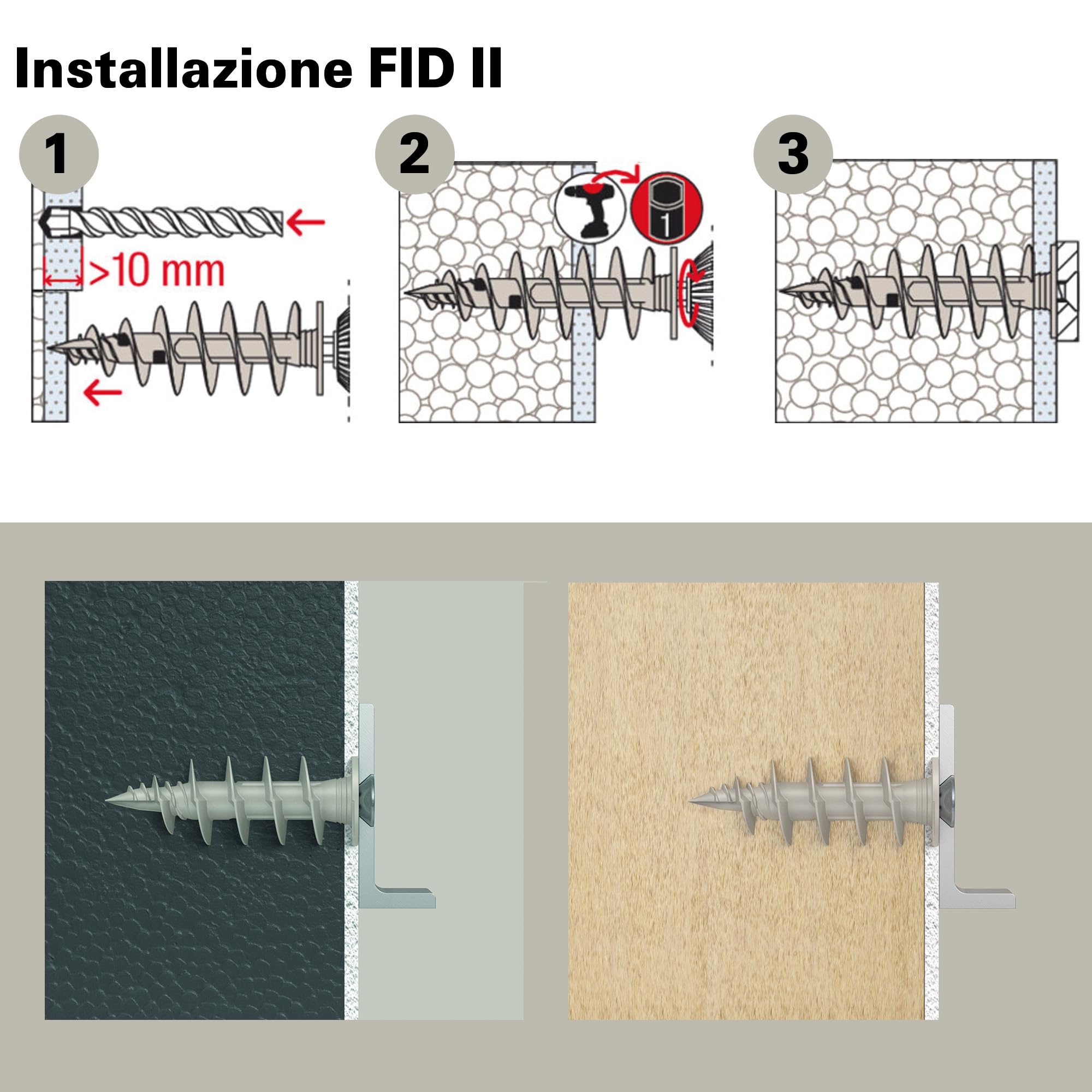 Fischer FID II 50 mm tassello cappotto senza vite 4 pz