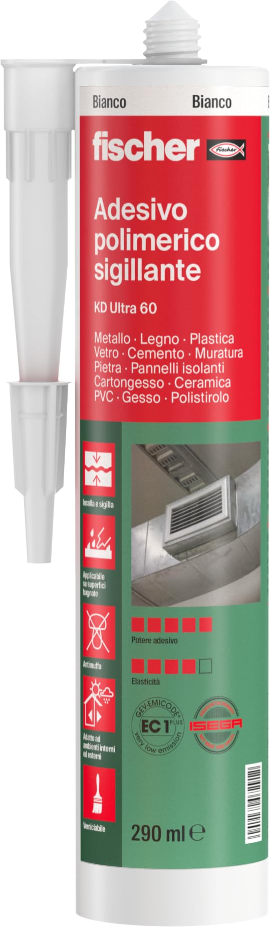 Fischer KD Ultra 60 adesivo sigillante bianco 290 ml