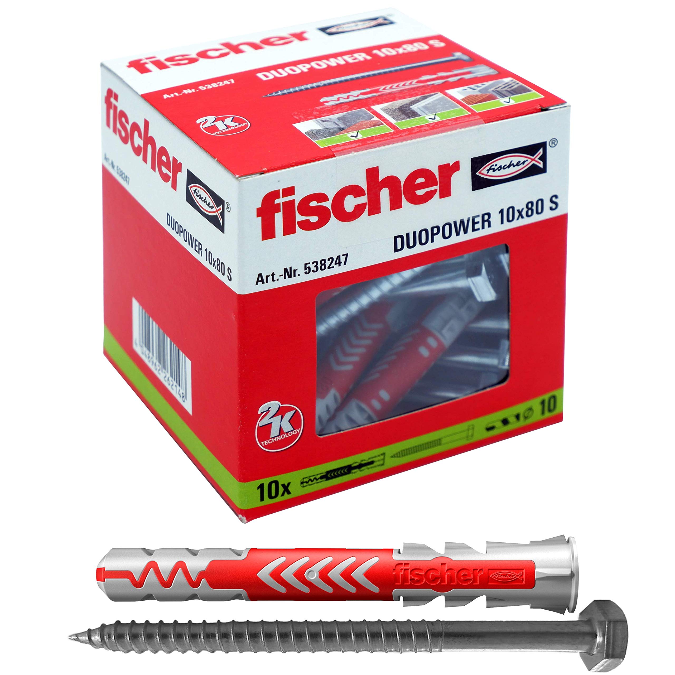 Fischer DuoPower 8x65 tasselli universali con vite 25 pezzi