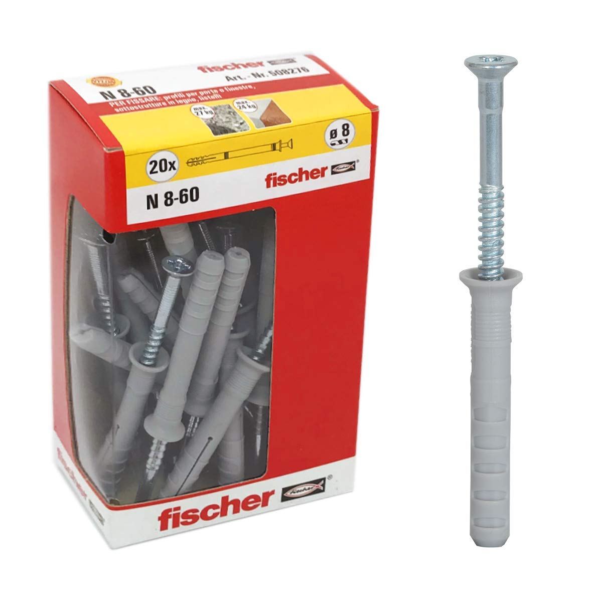 Fischer N 6x80 Y tasselli a battere con chiodo 25 pezzi