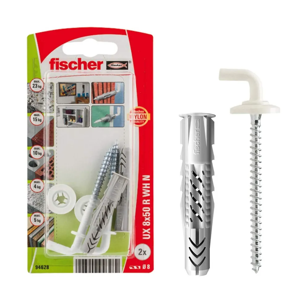 Fischer UX 8x50 Tasselli con Ganci 2 pz per Cartongesso