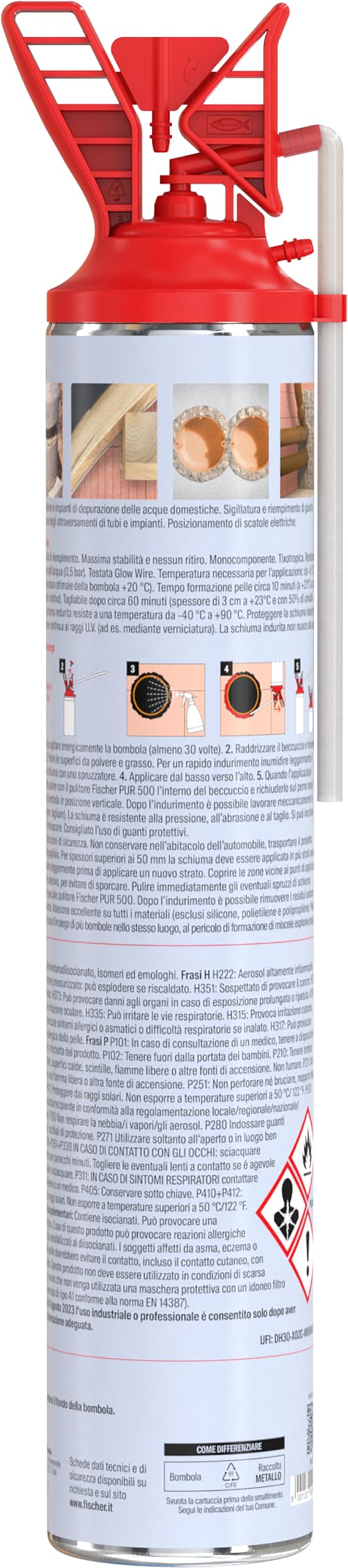 Fischer PU 750 Schiuma Poliuretanica Professionale 750 ml