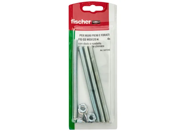 Fischer M8x120 barra filettata ancorante chimico 4 pezzi