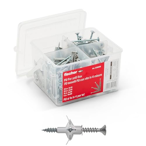 fischer For You Box FU kit tasselli con viti 70 pz muro