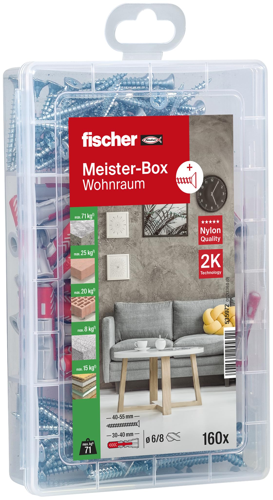 Fischer Solar Duopower Tasselli con Viti 535972 Kit Fissaggio