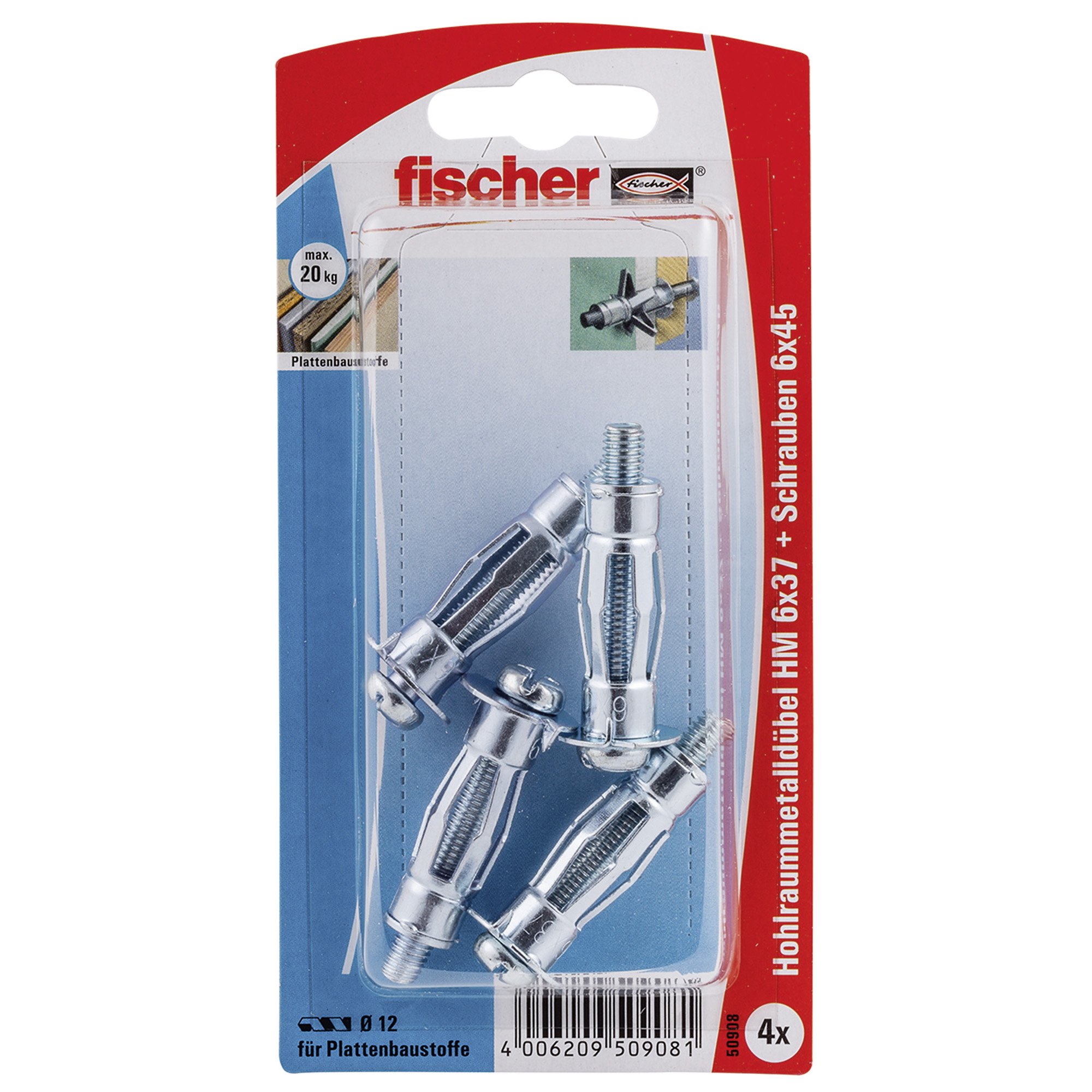 fischer HM 5x52 S fissaggio cartongesso 50 pezzi con vite