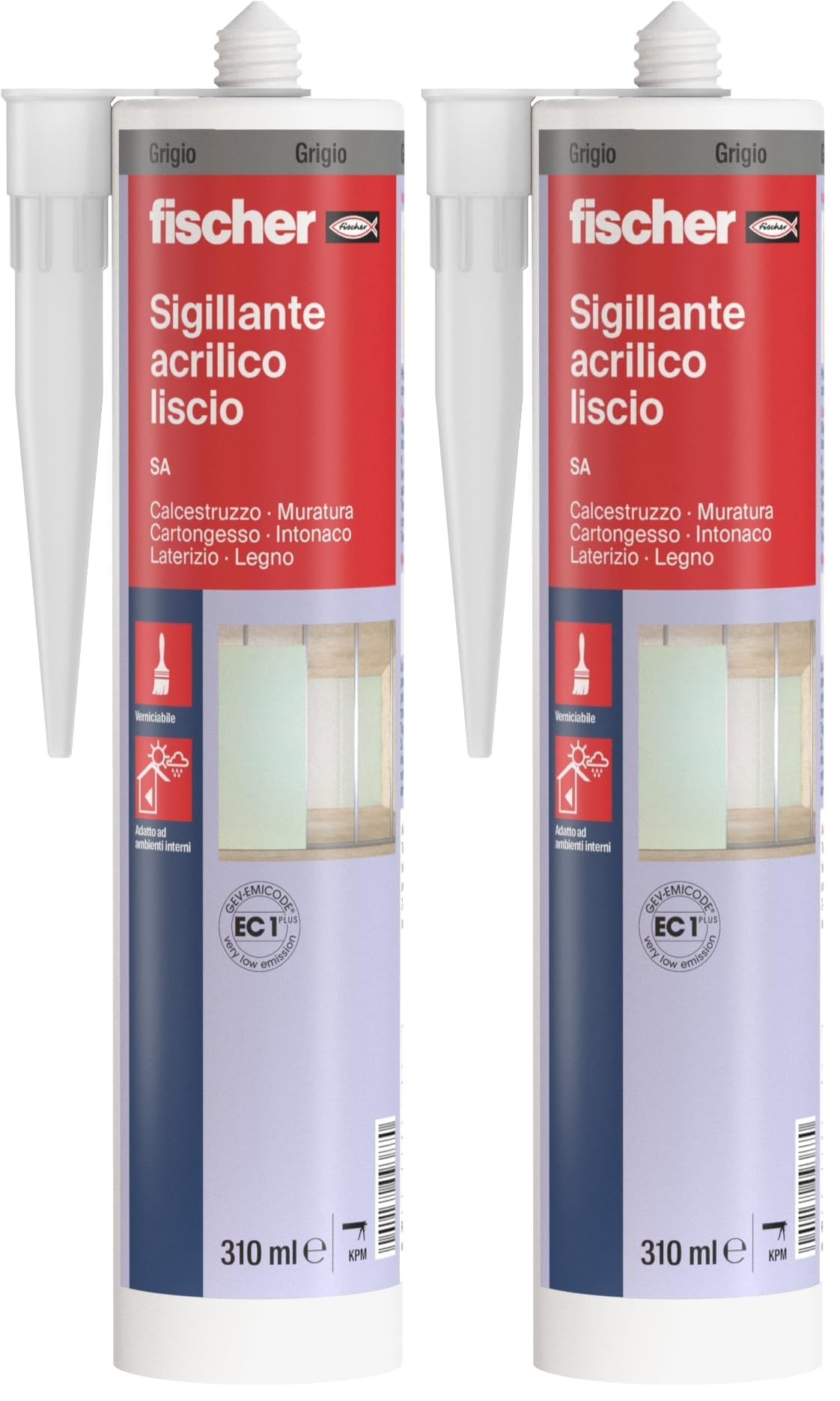 Fischer SA Sigillante Acrilico Grigio 310 ml Verniciabile