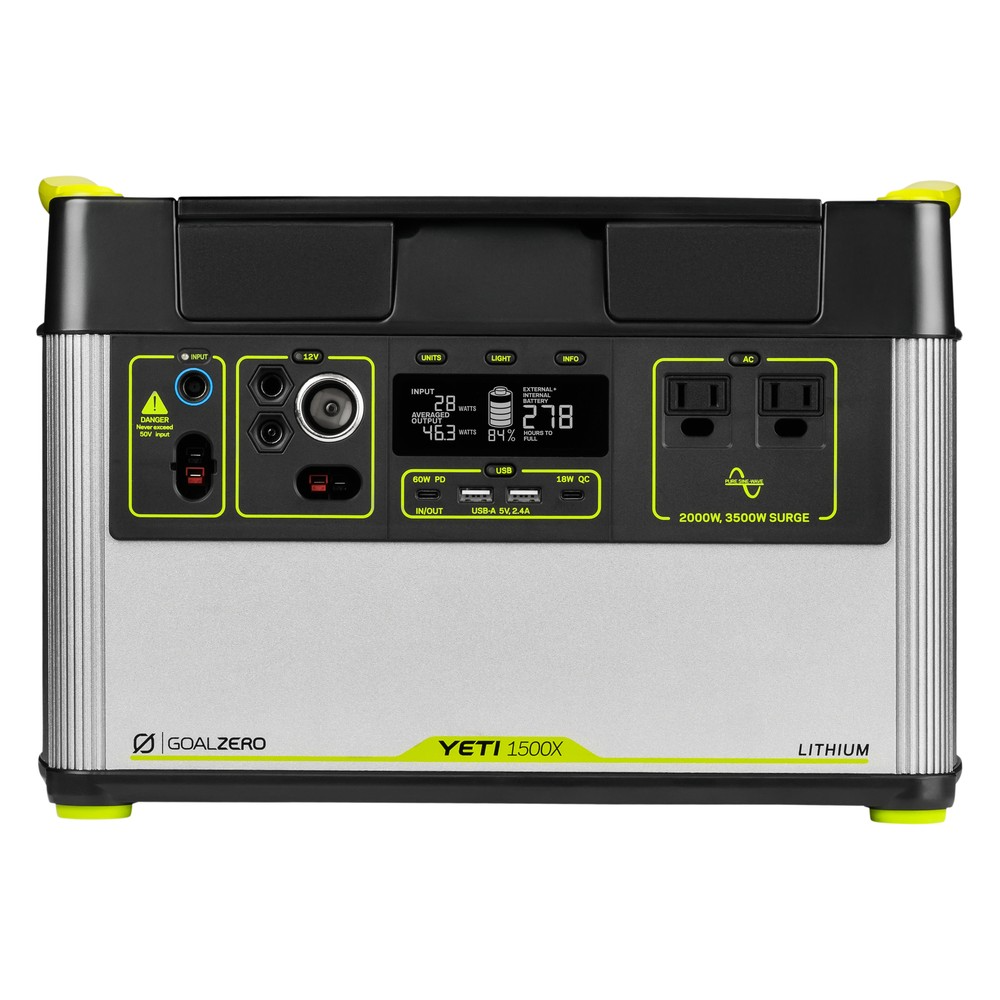 Goal Zero Yeti 1500X generatore solare con 2 Nomad 200 da 400W