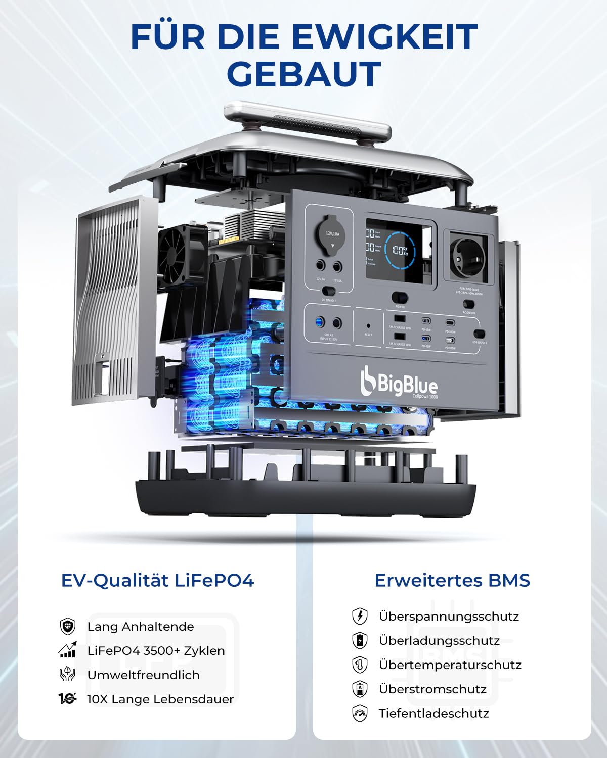 BigBlue CellPowa 1000 generatore solare 1075Wh + pannello 150W UPS
