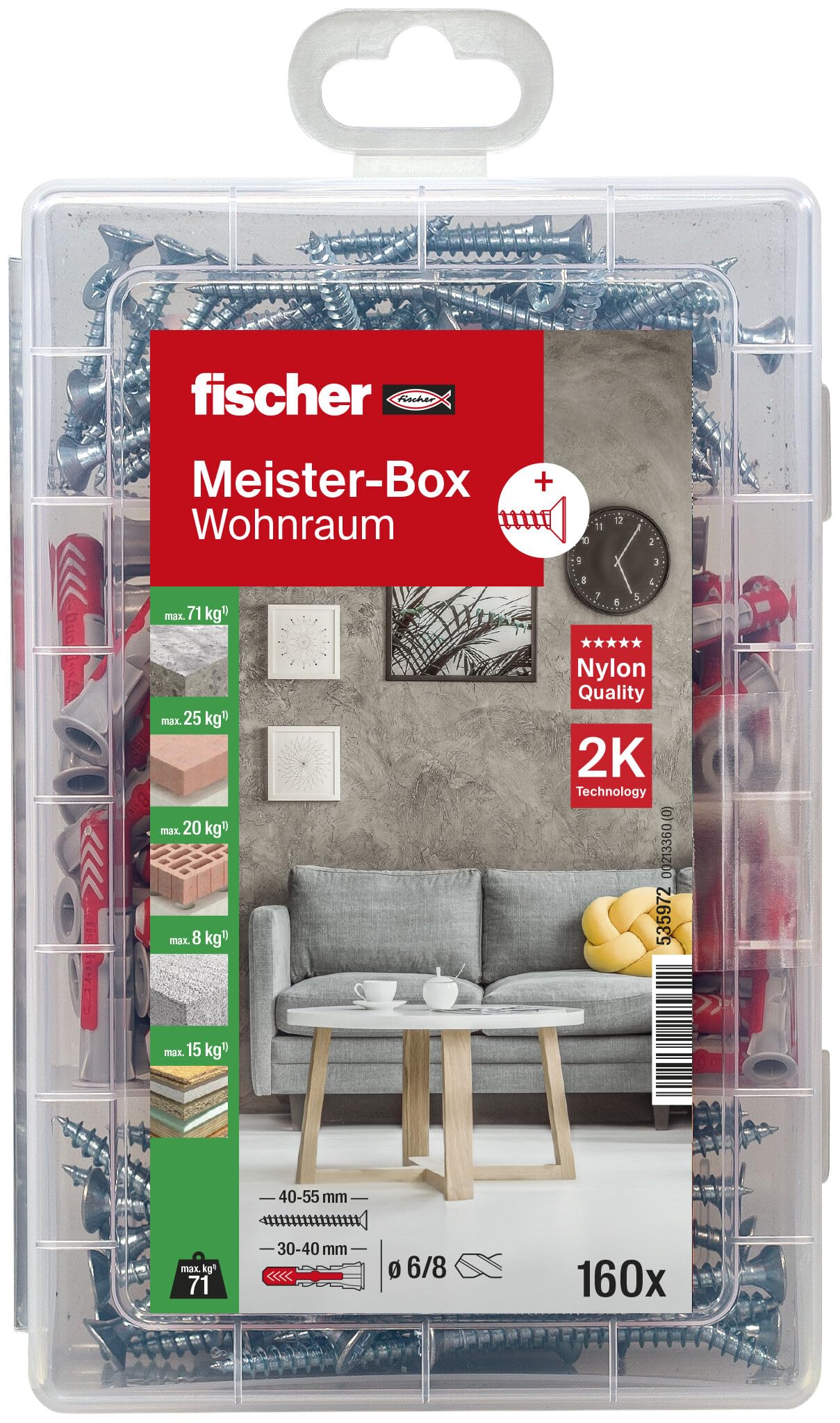 Fischer Solar Duopower Tasselli con Viti 535972 Kit Fissaggio