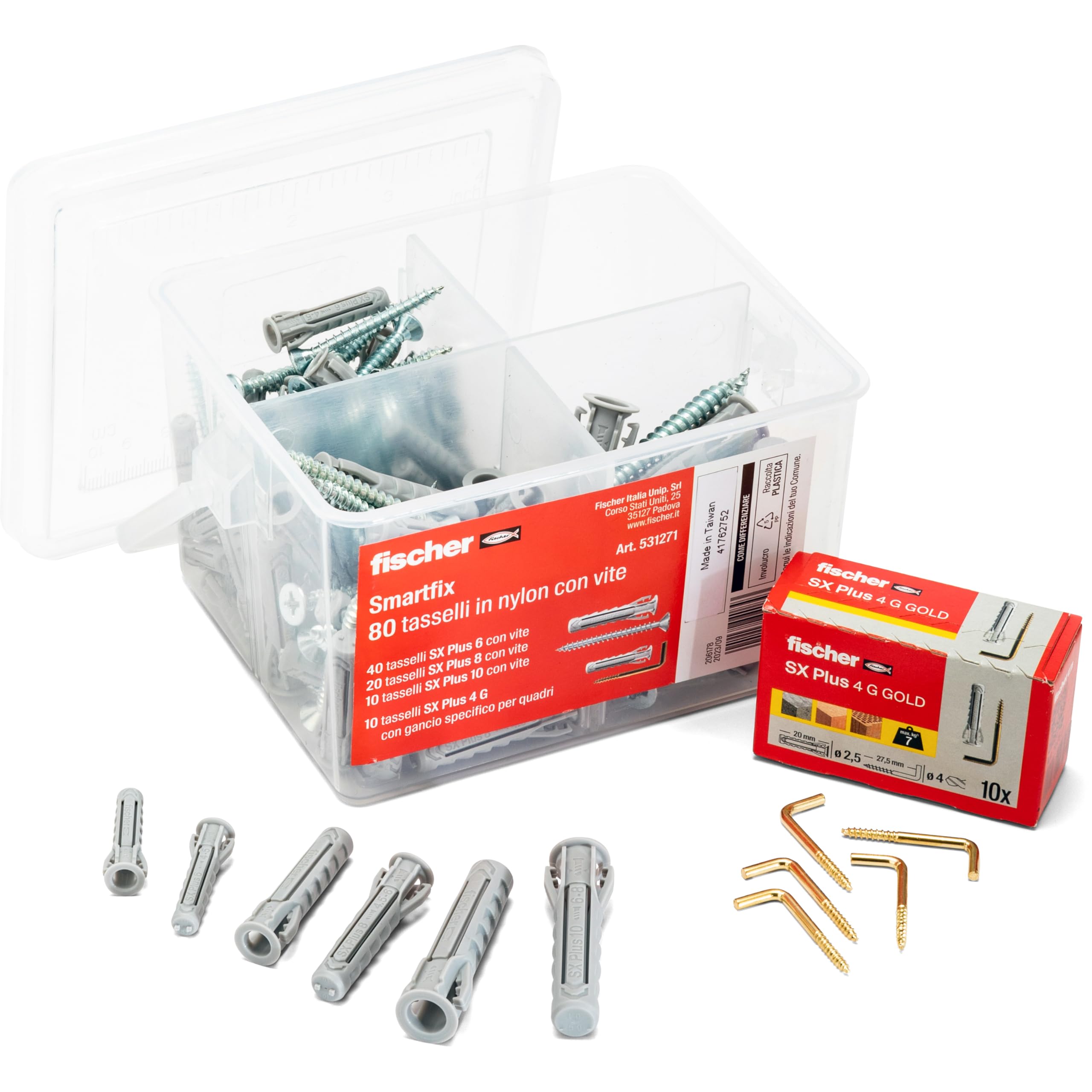 Fischer Solar Smartfix Box kit tasselli viti 160 pezzi muro