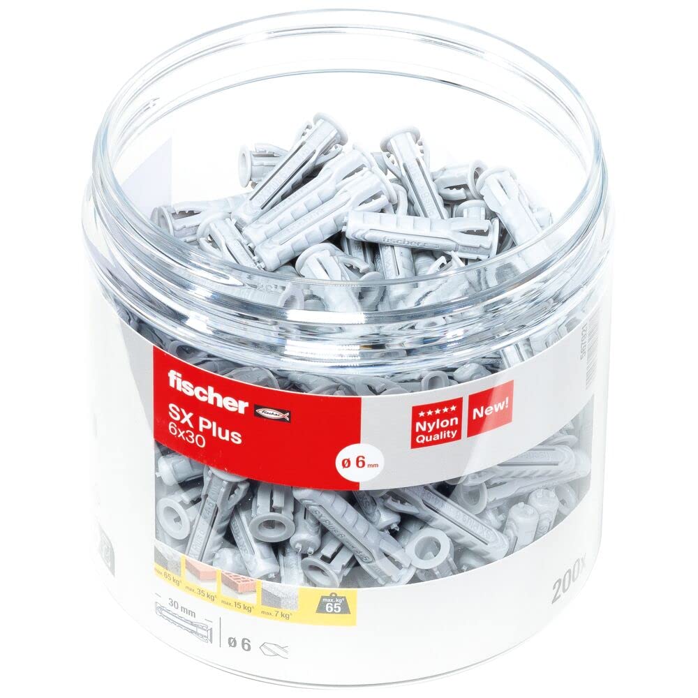Fischer SX Plus 6x30 Tasselli Espansione 200 pz per Cemento