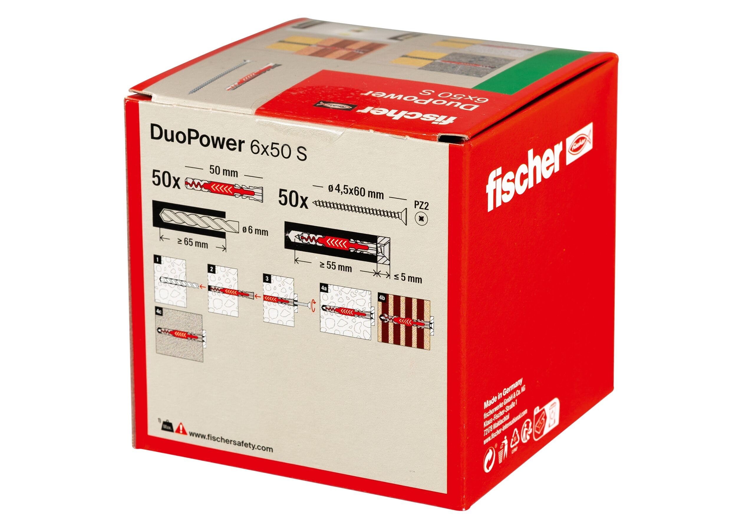 Fischer DuoPower 6x50 tasselli universali con vite 50 pezzi