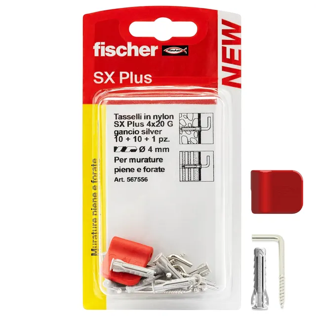 fischer 567556 Ganci Appendiquadri Silver 10 Pezzi