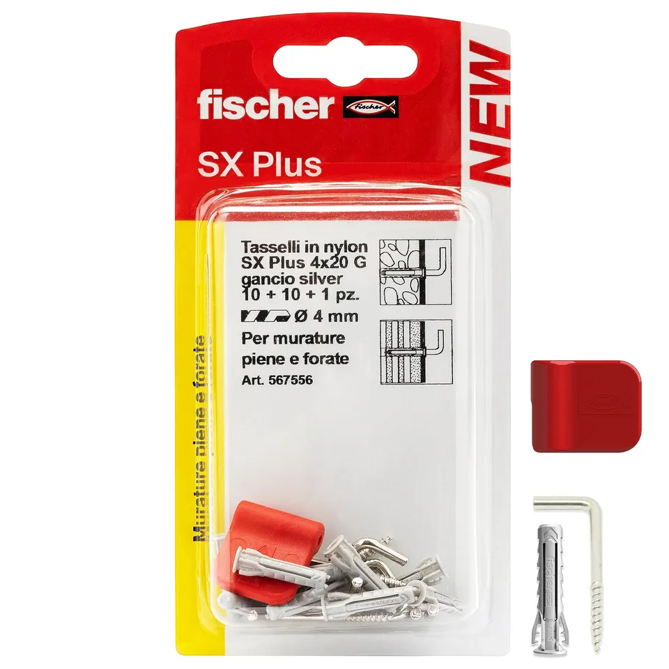 fischer 567556 Ganci Appendiquadri Silver 10 Pezzi