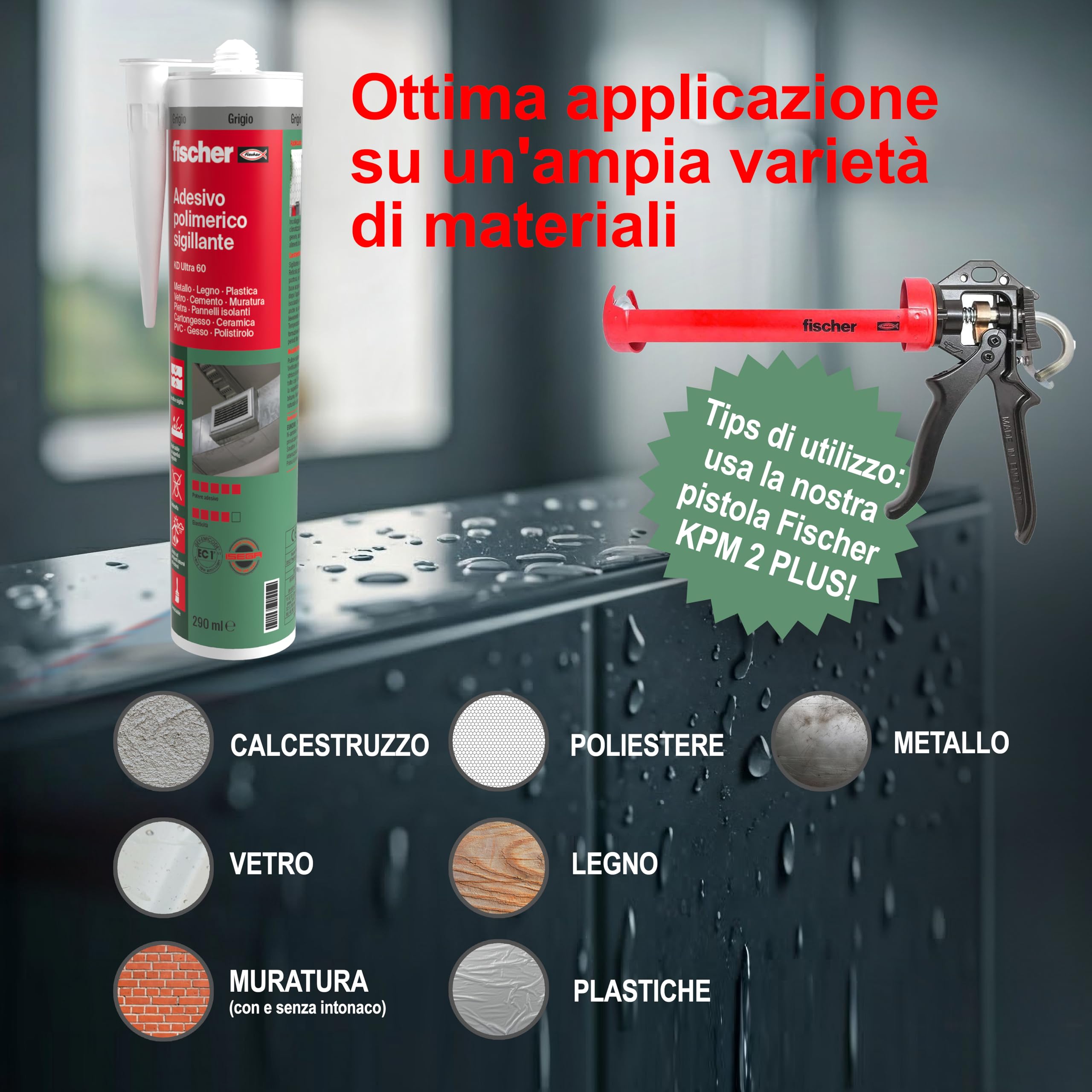 Fischer KD Ultra 60 adesivo sigillante bianco 290 ml