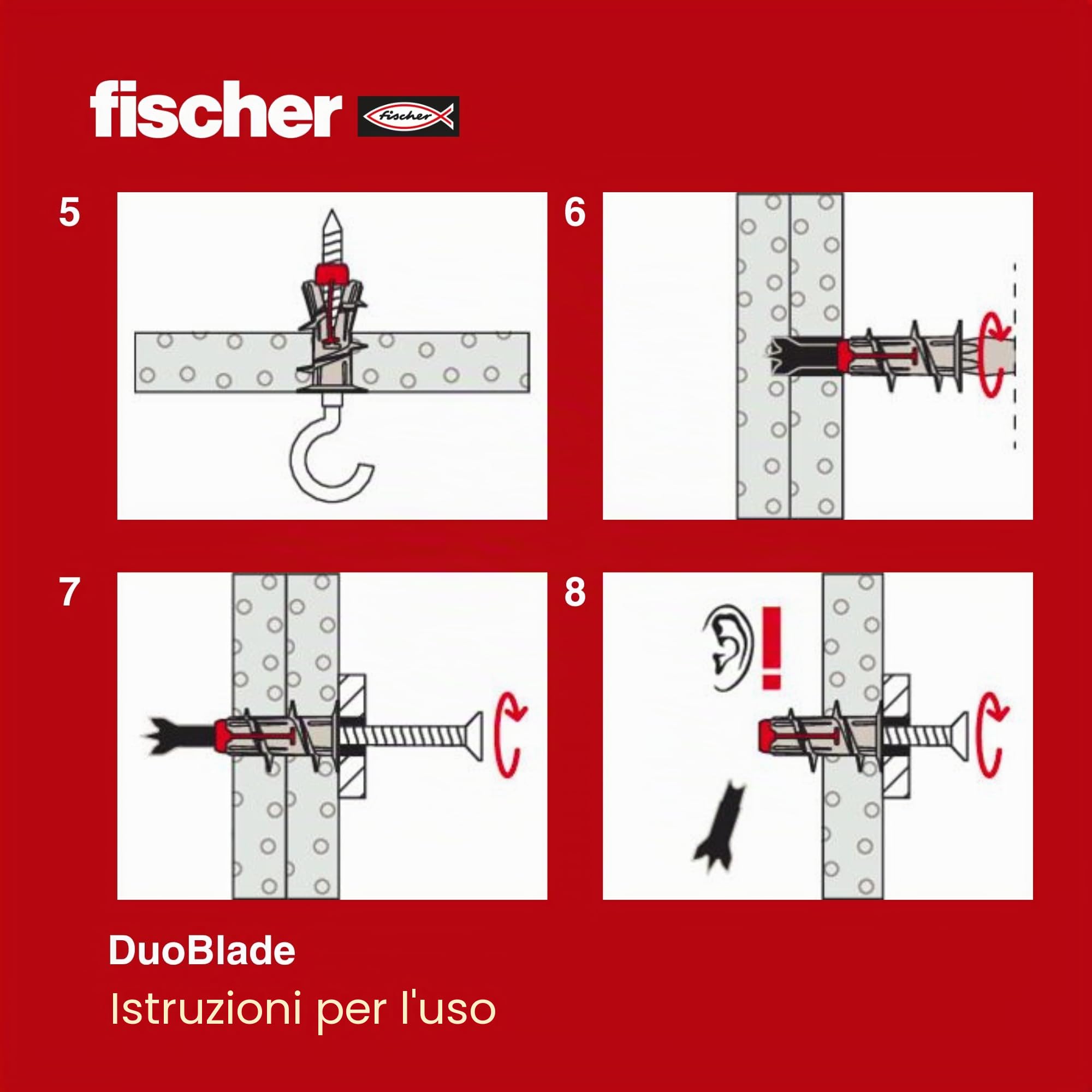 Fischer DuoBlade tasselli cartongesso 25 pezzi con viti