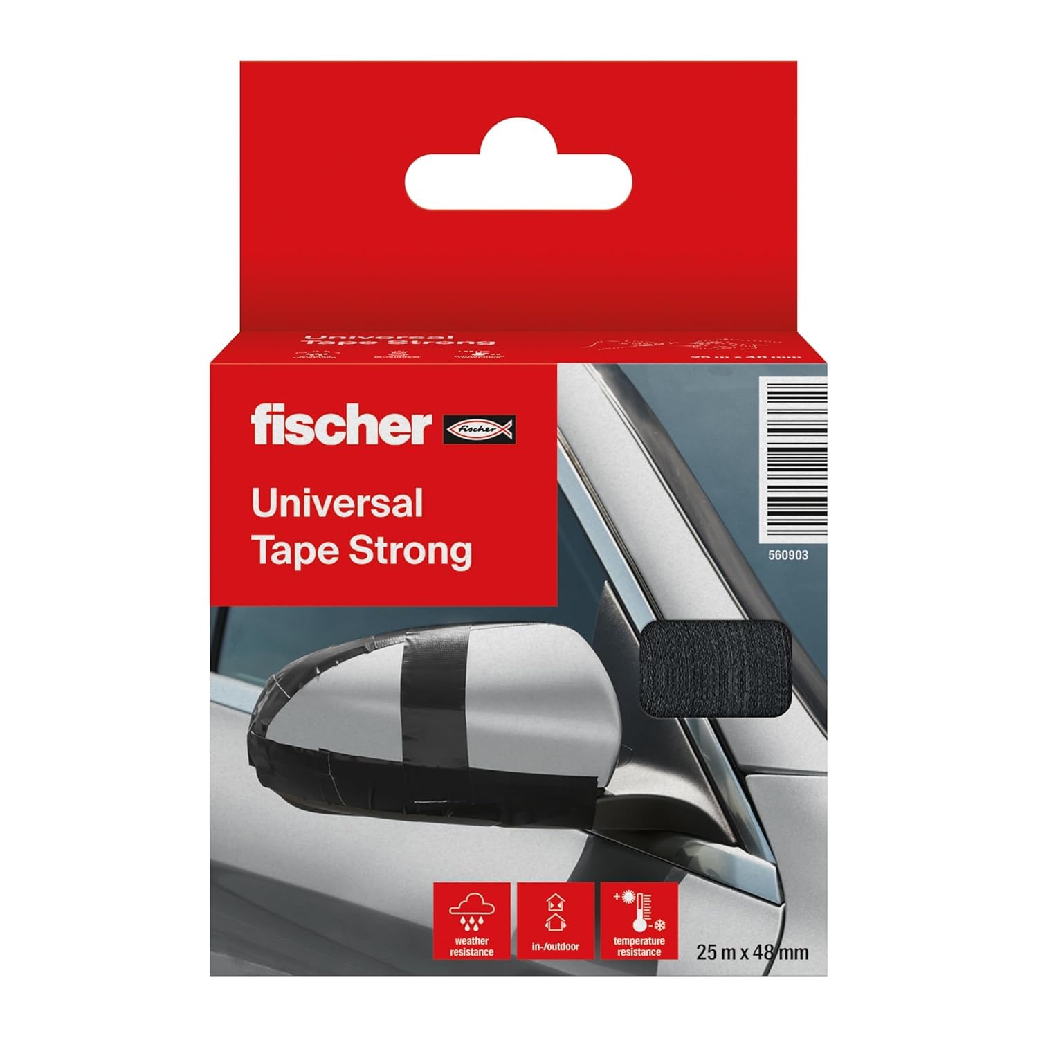 Fischer Strong nastro telato americano nero 25m x 48mm