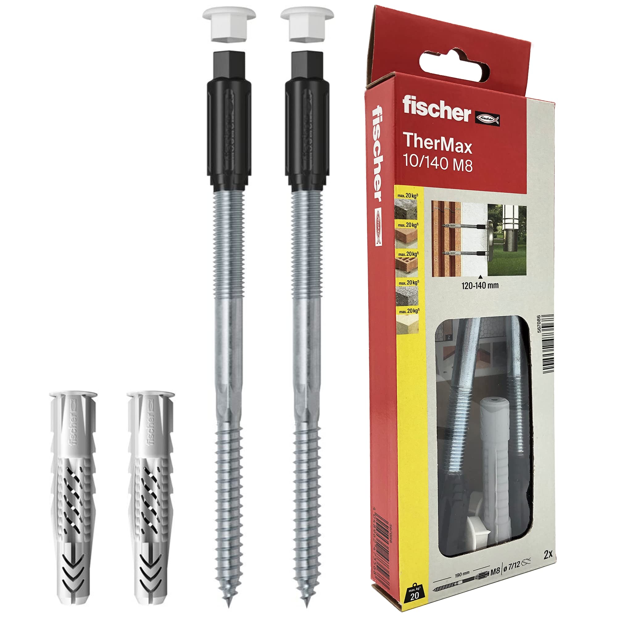 Fischer Thermax 8/120 M6 Tassello Cappotto 2 Pz max 120 mm