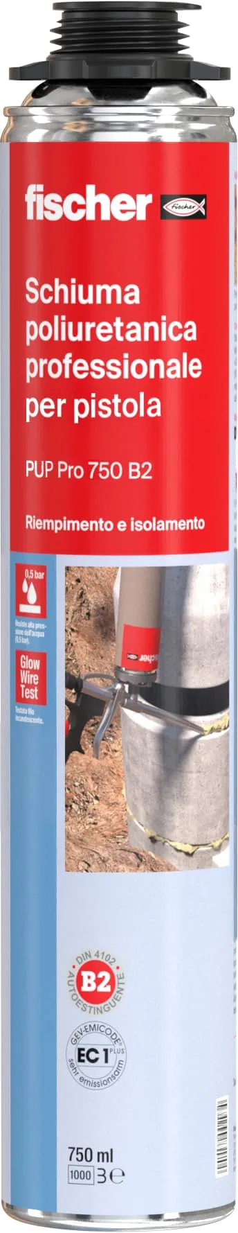 Fischer PUP 750 schiuma poliuretanica 750 ml per pistola B2